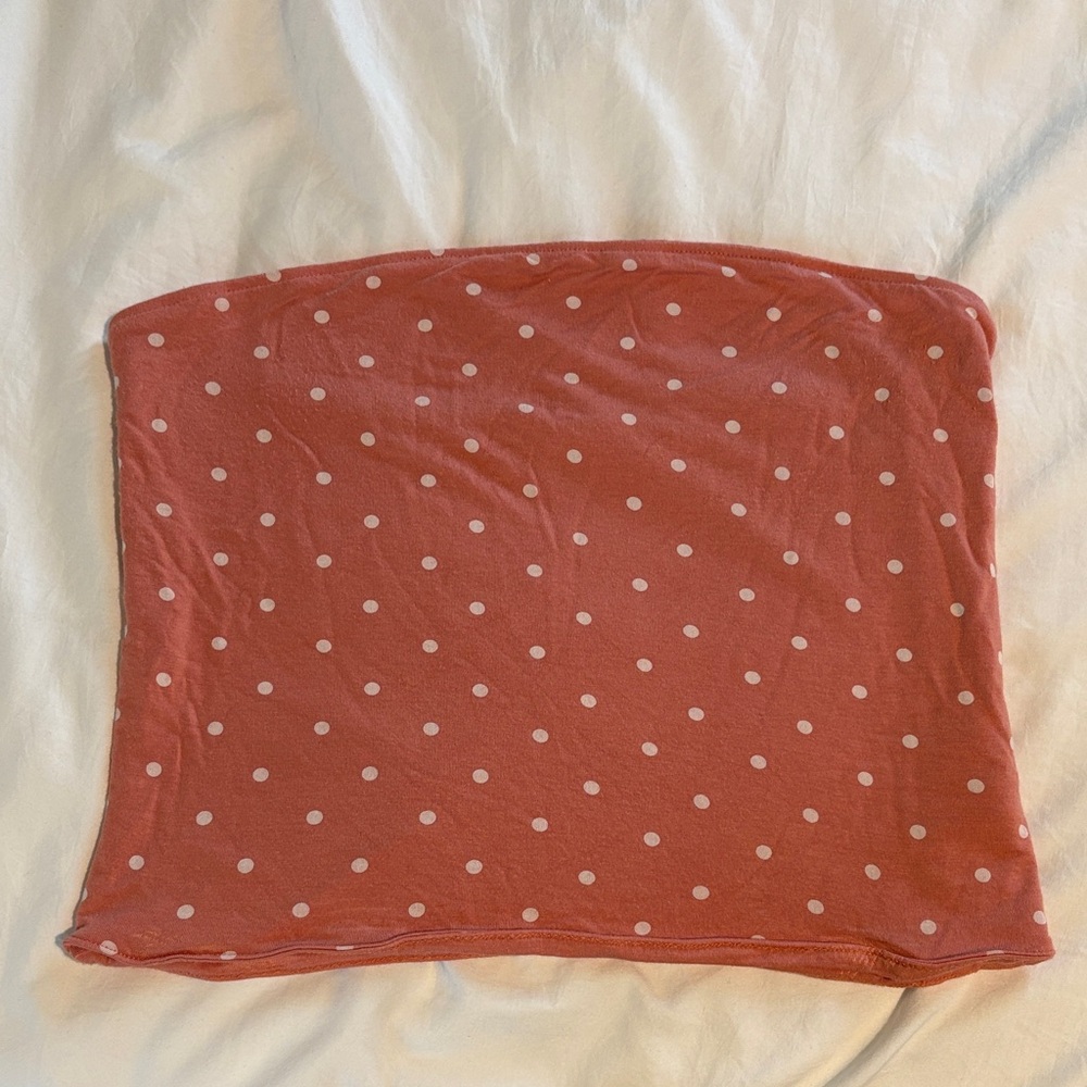American Eagle Outfitters Peachy Polka Dot Tube Top